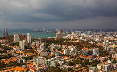 view to the cityscape of Pattaya Thailand Asia