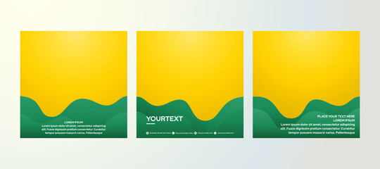 Obraz premium Set of Social media post design template with a cool design element and trendy gradient colors suitable for banner, brochure, poster in vector eps 10