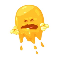 Salmonella is genus of rod-shaped bacillus gram-negative bacteria. Motile enterobacteria, intracellular pathogen, causative of salmonellosis, food-borne infection. Vector cartoon isolated on white.