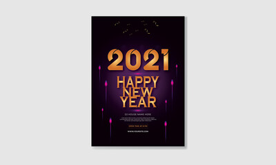 Happy New Year 2021 Poster Design Template 