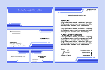Set of Modern Business Stationery Template Design Vector Eps 10 Letterhead , Business Cards, Envelope Design 