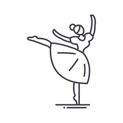 Dancing icon, linear isolated illustration, thin line vector, web design sign, outline concept symbol with editable stroke on white background.