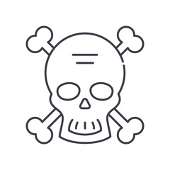 Dangerous icon, linear isolated illustration, thin line vector, web design sign, outline concept symbol with editable stroke on white background.