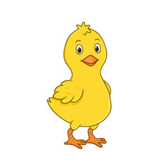 cute yellow chicken. vector illustration character in cartoon style. isolated on white background