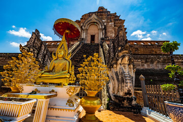 Wat Chedi Luang Buddhist temple in Chiang Mai, Thailand