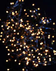 Fototapeta na wymiar golden christmas background with lights