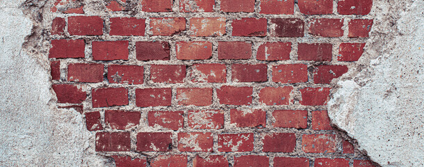 texture of old dark grunge red brick wall background	