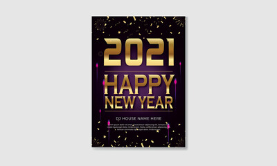 New Year poster Template Design for party center