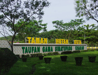 Beautiful view of Kisaran city forest park, North Sumatera, Indonesia
