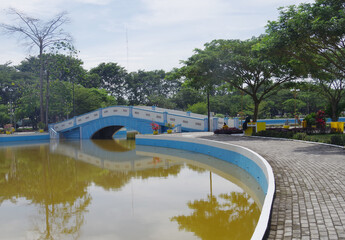 Beautiful view of Kisaran city forest park, North Sumatera, Indonesia