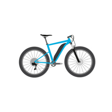 mountain ebike, rigid on white background