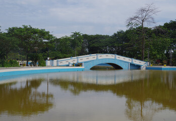 Beautiful view of Kisaran city forest park, North Sumatera, Indonesia