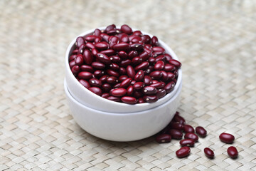 kidney beans in a white bowl.