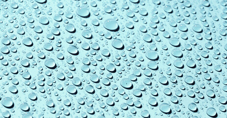 water drops on blue background