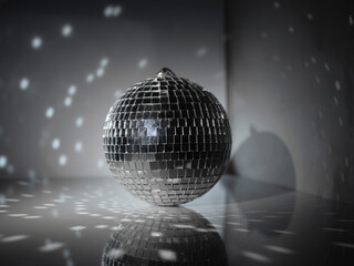 Disco ball on abstract background