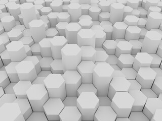 3d rendering of  hexagons background