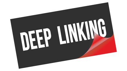 DEEP  LINKING text on black red sticker stamp.