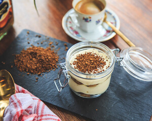 classic tiramusi in a small glass