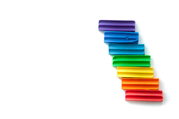 Multicolored plasticine. Child development. Art and education. rainbow