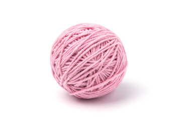 ball of yarn on white background