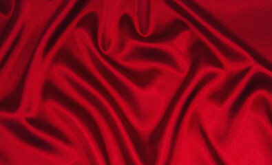 red satin or silk fabric as background