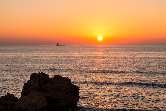 Stunning Beach Sunset Over Agadir Ocean Morocco