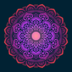 decorative mandala art with dual tone color gradient