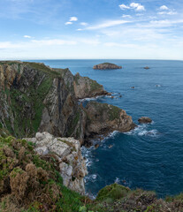 view of the wild and savage coast at the Cabo de Penas in Asturias