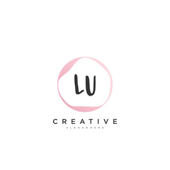 Fototapeta na wymiar LU Beauty vector initial logo, handwriting logo art design of initial signature, wedding, fashion, jewerly, boutique, floral and botanical with creative template for any company or business.
