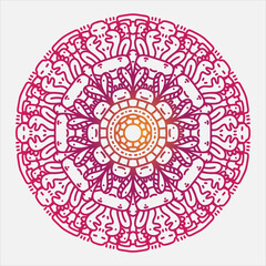 circular mandala art with funny doodle design ornament