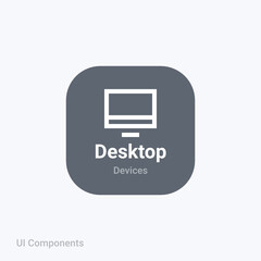 desktop pc computer monitor fully editable vector icon referring 24x24 pixel grid with the material design system for app design projects.