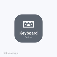 keyboard key interface fully editable vector icon referring 24x24 pixel grid with the material design system for app design projects.