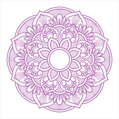 decorative floral mandala art outline for coloring book