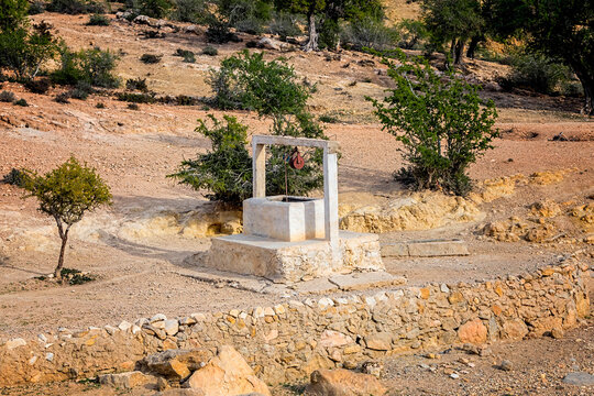 A Traditional water well built to draw and supply water in the Atlas Mountains.