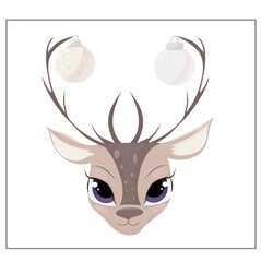 deer with Christmas balls on their horns 