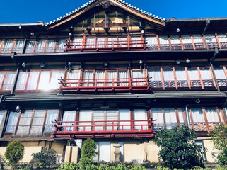 Fototapeta premium This is a building Kamogawa river side of Kyoto. 