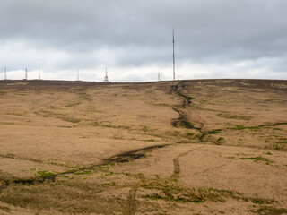 Rivington Pike and Winter Hill above Anglezarke Reservoir in the West pennines