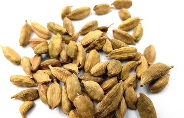 cardamon seeds isolated on white background