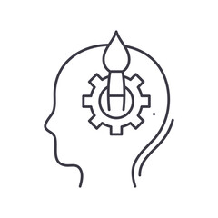 Creative efficiency icon, linear isolated illustration, thin line vector, web design sign, outline concept symbol with editable stroke on white background.