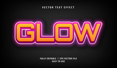 3D Glow Text effect, Editable Text Style