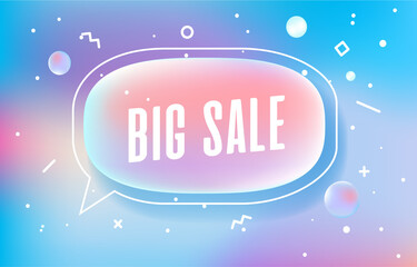 BIG SALE in design banner. vector template for web, print, presentation . Simple banner with minimal phrase. Trendy flat geometric print. Creative vector stock decoration.