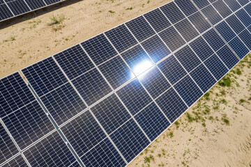 Large solar station. Bird's-eye view.