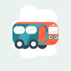 Cute machine, cartoon car characters; funny graphic for kids, Book illustrations, Icons kids cars for design of children's rooms textile graphic. vector illustration in flat style

