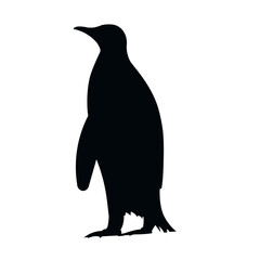 Isolated silhouette of the standing king penguin