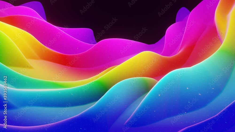 Poster beautiful abstract 3d surface with glitter sparkles, extruded or displaced waves transform in loop. 