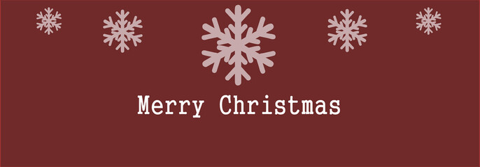 Christmas card. White snowflakes on a red background. Merry Christmas