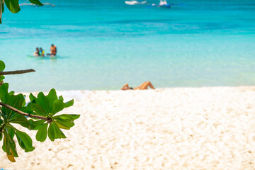 Empty White beach of Boracay island in the daytime. No Chinese tourists because of the coronavirus....