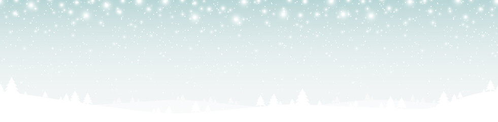 Fototapeta na wymiar seamless xmas background with snow fall and trees