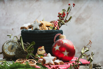 Christmas cookies with various decorations