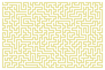 Maze background. Yellow maze pattern.